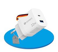 Sonero USB-C et USB-A Chargeur GaN Rapide 33W/30W avec Détection Automatique du Courant de Charge, Blanc