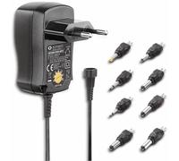 Sonero X-PS025 - Adaptateur secteur universel (3V - 12V commutateur rotatif) avec 8 adaptateurs, max. 1500mA, noir