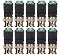 Sonew 10 pcs connecteurs BNC, Connecteur à bornes à vis, Connecteur mâle BNC Adaptateur coaxial à vis à borne de balun vidéo pour système de vidéo Surveillance