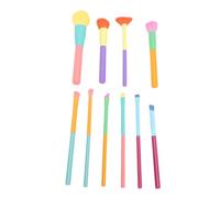 Sonew 10 Pièces Ensemble de Pinceaux Cosmétiques Colorés, Ensemble de Pinceaux de Maquillage pour les Yeux du Visage Mignon avec des Cheveux en Nylon Doux pour le Contour des