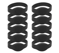 Sonew 10pcs Bracelet RFID 125Khz, Bracelet en Silicone de Carte D'identité étanche à la Poussière pour le Contrôle D'accès des Gymnases de Piscine(Le noir)
