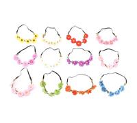 Sonew 12 Pièces Bandeau de Fleurs, Casque de Guirlande de Tournesol Réglable, Couronne de Cheveux de Tournesol Femmes Filles Plage Mariage Voyage Carnaval Fête Casque