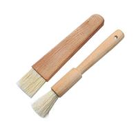 Sonew 2 PCS Brack Brack Basting For Huile de Cuisson Sauce à Barbecue Bragères Brôles en Bois Pâte Pâtissière Butter Brosse de Miel Brosse de Cuisine en Bois (Couleur assortie)