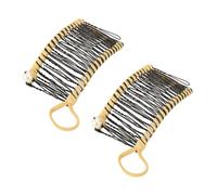 Sonew 2 Pièces Vintage Extensible Banane Pinces à Cheveux Pneu Peigne Outil pour les Femmes avec des Cheveux Bouclés épais Ondulés-jaune (YELLOW)