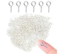 Sonew 200 pcs Épingles à œil à Crochets, Oeil Goupilles Vis Oeillets Crochets Filetés Bails pour l'Argile, Résine, Perle, Fabrication de Bijoux en Plastique
