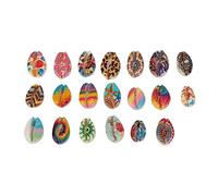 Sonew 20pcs Pendentifs Coquillages pour Tresse de Cheveux, Anneaux de Tresse de Cheveux Coquillage imprimé Floral pour Tresses Dreadlock Bricolage Bijoux de Cheveux Pendentifs pour