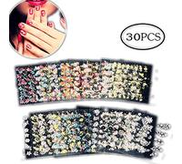 Sonew 30 feuilles Nail Art Stickers 3d mixte design nail art autocollants manucure conseils polonais stickers autocollants décoration bricolage