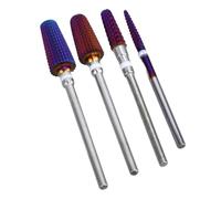 Sonew 4 Pièces Forets à Ongles, Forets à Cuticules en Carbure de Tungstène pour Ongles Tête de Broyeur à Ongles Professionnelle pour Salon à Domicile