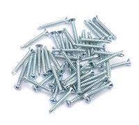 Sonew 50pcs M4.2 Vis Autoperceuses à Tête Plate Vis de Queue de Perçage Autotaraudeuses pour la Fixation de Carreaux en Acier coloré avec Fer zingué Tailles Optionnelles (M4.2 * 32(50PCS))