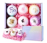 Sonew 6 Pièces Bombes de Bain D'aromathérapie, Boules de Douche Parfumées pour Soins de la Peau et Soulagement du Stress avec des Huiles Essentielles, pour Cadeau de Noël, D'anniv (2)