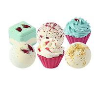 Sonew 6 Pièces Bombes de Bain D'aromathérapie, Boules de Douche Parfumées pour Soins de la Peau et Soulagement du Stress avec des Huiles Essentielles, pour Cadeau de Noël, D'anniv (1)