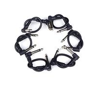 Sonew 6 Pièces Câble d'effet Suppression du Bruit Cuivre Monocanal 6.35mm Ensemble de Cordons de Raccordement pour Pédale de Guitare