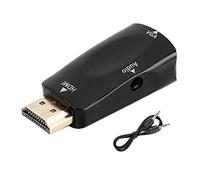 Sonew Adaptateur convertisseur HD 1080P HDMI Femelle vers VGA Femelle avec câble de Sortie Audio de 3,5 mm pour PC/Ordinateur Portable/DVD/Ordinateur de Bureau/écran Plat(Black)