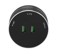 Sonew Adaptateur d'alimentation sans Fil avec Deux Ports USB et Indicateur Lumineux élégant, Prise Ronde Multifonctionnelle, AC 110-250 V