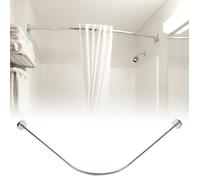 Sonew Barre de rideau de douche incurvée en acier inoxydable, installation sans perçage, résistant à la rouille