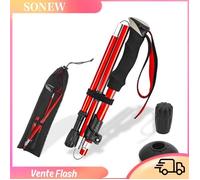 Sonew bâtons de randonnée Bâton de randonnée léger bâton de marche cinq fois pour la randonnée Camping sac à dos sport Rouge