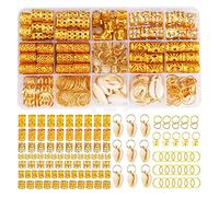 Sonew Bijoux Cheveux Tresse, Bijoux de Cheveux pour Tresses, Perles de Dreadlocks Vintage à la Mode, Anneaux Dorés, Papillons Délicats, Accessoires pour Cheveux en Forme de Cœur et de Coquillage