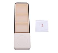 Sonew Boîte à Comprimés Portable, Organisateur de Médicaments 3 Compartiments, étanche à l’humidité avec Coupe Comprimés, for Voyage et Rangement Quotidien, Blanc Laiteux Transparent
