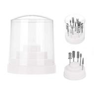 Sonew boîte de foret à ongles, Titulaire de Foret à Ongles Professionnel Nail Art en Plastique Perceuse Stand pour Nail Art Foret Organisateur Titulaire de la Boîte（48 trous）(White)