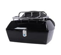 Sonew Boîte de Rangement Arrière Universelle pour Moto, 48l, avec Serrure et Coussin de Dossier pour Casques et Bagages (Black)