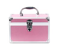 Sonew Boîte de Rangement de Maquillage, étui de Rangement Cosmétique Verrouillable de Grande capacité avec Miroir et Compartiments, pour Bijoux, Outils de Maquillage, Accessoires (Pink)