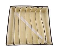 Sonew Boîte de Rangement pour sous-vêtements en Nylon Polyester Robuste Portable et Pliable avec Séparateurs pour Soutien-Gorge, Chaussettes et sous-vêtements - Beige (Grille 7