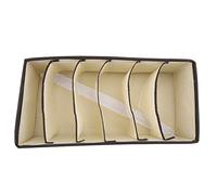 Sonew Boîte de Rangement pour sous-vêtements en Nylon Polyester Robuste Portable et Pliable avec Séparateurs pour Soutien-Gorge, Chaussettes et sous-vêtements - Beige (Grille 6