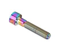Sonew Boulon de Tige de Vélo en Titane M6X30MM - Boulon de Fixation du Capuchon de la Tige de Casque Résistant à la Rouille pour Réparation de Vélo en Couleur éblouissante (Brillant; 3x2,6 mm)