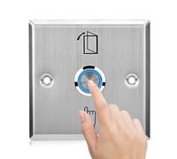 Sonew Bouton Poussoir de Porte En Acier Inoxydable, Bouton de Déverrouillage Du Système de Contrôle D'accès Interrupteur D'ouverture de Porte Avec Voyant Lumineux
