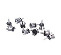 Sonew Boutons de Verrouillage de Sangle de Guitare en Forme de Champignon en Métal, 10 Pièces, avec Vis pour Guitare électrique, Basse, ukulélé, Argent (SILVER)