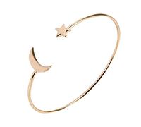 Sonew Bracelet simple de mode de manchette de découpage ouvert simple avec la décoration d'étoile de lune pour des femmes filles.(Doré)