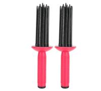 Sonew Brosse à Cheveux Ronde, Outil de Coiffure pour Cheveux Bouclés à 17 Dents avec Points Antidérapants pour Bouclés, Peigne à Friser Portable avec Pinces à, Brosse