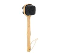 Sonew Brosse de Bain, Brosse de Douche Double Face en Silicone avec Long Manche en Bambou et Cordon pour un Nettoyage en Profondeur, une Exfoliation et un Massage Relaxant