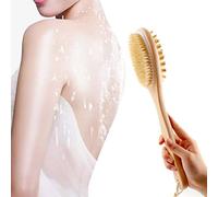 Sonew Brosse de Bain, Brosse pour le Corps, épurateur de Dos, de Massage à Long Manche pour Exfoliation, Brossage à Sec, Soins de la Peau et Traitement de la Cellulite, Bois de, (Couleur assortie)