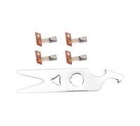 Sonew Brosse en Carbone en Alliage avec clé, Pièce de Rechange pour Pièce à Main de Perceuse à Ongles, Adaptée à la Maison et au Salon de Manucure 4 Pièces