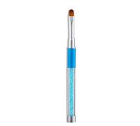 Sonew Brosse en Nylon Durable pour Faux-ongles, Outils de Manucure en Acrylique pour Sculpture 3D et Décorations D'ongles, 5 Pièces (Stylo à tête ronde bleu)
