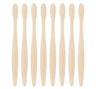 Sonew Brosses à Dents en Bambou Souples pour Dents et Gencives Sensibles, Manche en Bambou Durable, Paquet de 8 Beige (1)