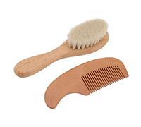 Sonew Broussure et Peigne pour bébé avec des Cheveux de Chèvre Naturels - Brosse à Cheveux en Bois Multifonctionnelle et Peigne pour Massage Doux du Cuir Chevelu - Idéal pour les Bébés et les des