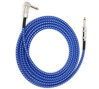Sonew Câble de Guitare 6,35 Mm, Réduction du Bruit pour Microphones, Instruments et Mixeurs - Fil de Connexion Flexible de 3 Mètres (fil tressé bleu et blanc)