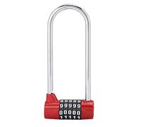 Sonew Cadenas À Combinaison À 5 Chiffres En Alliage Sécurité En Forme De U Verrouillage Du Code Serrure De Verrouillage Du Casier Très Long Avec Serrure À Code (Rouge)