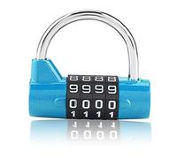 Sonew Cadenas À Combinaison de Code À 4 Chiffres, Casier de Gymnase, Verrou de Sécurité Par Mot De Passe pour Salle de Sport, École, Valise de Voyage pour Employé(Blue)
