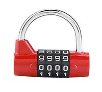 Sonew Cadenas à combinaison de code à 4 chiffres, casier de gymnase, verrou de sécurité par mot de passe pour salle de sport, école, valise de voyage pour employé(Red)