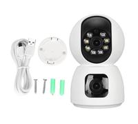 Sonew Caméra de sécurité WiFi, Intérieur Extérieur, Double Objectif, Vision Nocturne Full HD 2K, Caméra de Surveillance Audio Bidirectionnelle, pour la sécurité de la Maison,