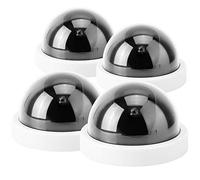 Sonew Caméra dôme factice, caméra de Simulation CCTV Fausse caméra de sécurité factice, 4 pièces caméra de Simulation dôme CCTV Fausse caméra de sécurité factice avec lumière LED Clignotante(Blanc)