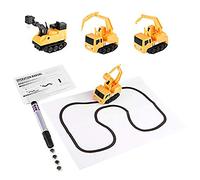 Sonew Camion de Construction électrique Automatique, Véhicule de Suivi de Ligne avec Capteur Optique pour Enfants, Jouet d'apprentissage Cognitif pour Garçons et Filles (Yellow)