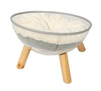 Sonew Capsule Claire élégante Lit de Chat avec Coussin - Lit de Chat Transparent surélevé en Bois pour Un Chaton Sûr et Moderne