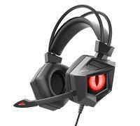 Sonew Casque de Jeu Filaire Professionnel pour PC et Console, Conception Ergonomique avec Isolation Phonique et Bleu (Noir Rouge)
