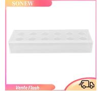 Sonew Centre de table floral rectangulaire Vase à fleurs rectangulaire en acrylique transparent pièce linge soliflore 12 trous