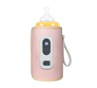 Sonew Chauffe-biberon, Chauffe-biberon USB Portable étanche avec écran LCD, Chauffe-biberon Réglable à 5 Vitesses pour Toutes les Bouteilles (PINK)