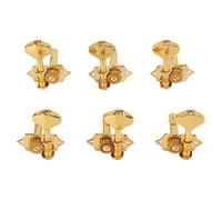 Sonew Cheville de Réglage de Cordes de Guitare en or, 6 Pièces e Réglage Ouverte en Métal, Ensemble de Têtes de Machine pour Acoustique et électrique (GOLD)